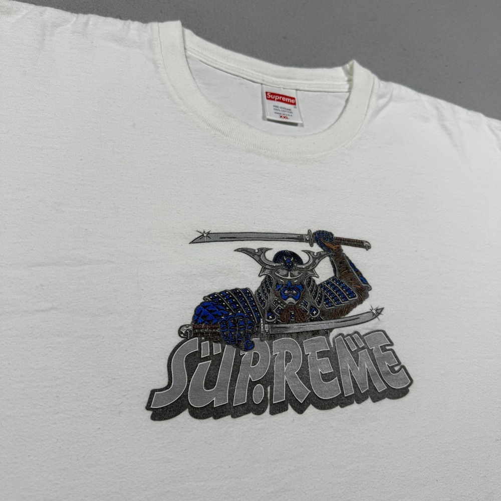 Supreme Samurai Graphic Tee White Short Sleeve Cotton T-Shirt XXL